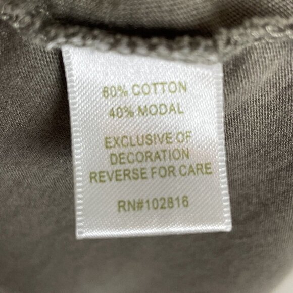 Garnet Hill Olive Green Embroidered Floral‎ 3/4 Sleeve Tunic Top Size M - Picture 6 of 7